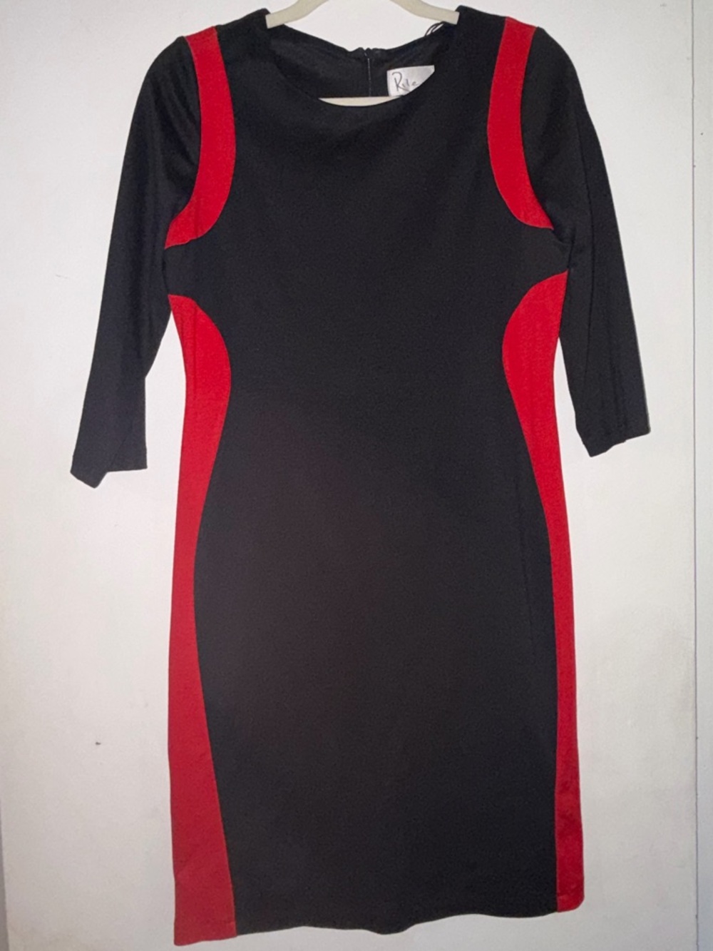 Riley Black Dress with Red Accents